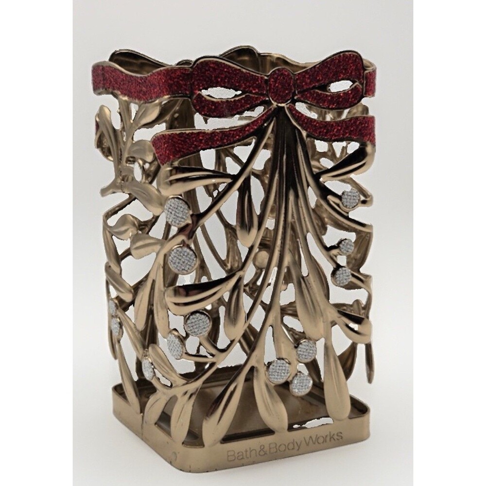 Bath and Body Works Glitter Christmas Red Bow Soap Sleeve Foaming Soap Holder